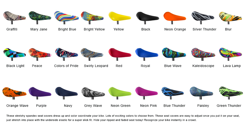 Lycra Spandex Bicycle Bike Seat Covers Protectors Hide Your Ripped And Faded Seat Today Recognize Bike Instantly In A Crowd Fits Standard Size Saddles Made Usa