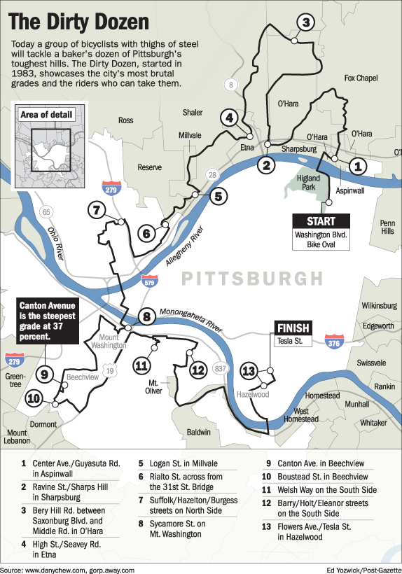 Post Gazette Map of Dirty Dozen