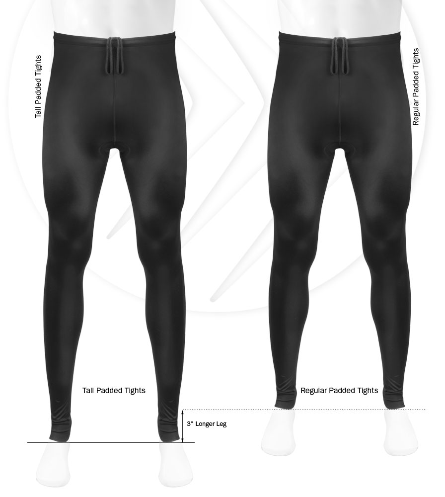 TALL Mens Black Spandex UNPADDED Workout Tights