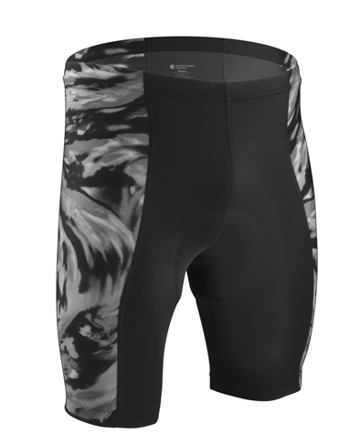 ATD Men's Silver Wave Wild Print Bike Shorts