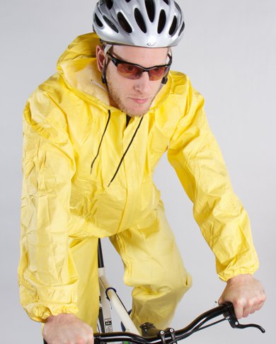 AERO|TECH|DESIGNS Rainshield Hooded Cycling Rain Jacket Yellow