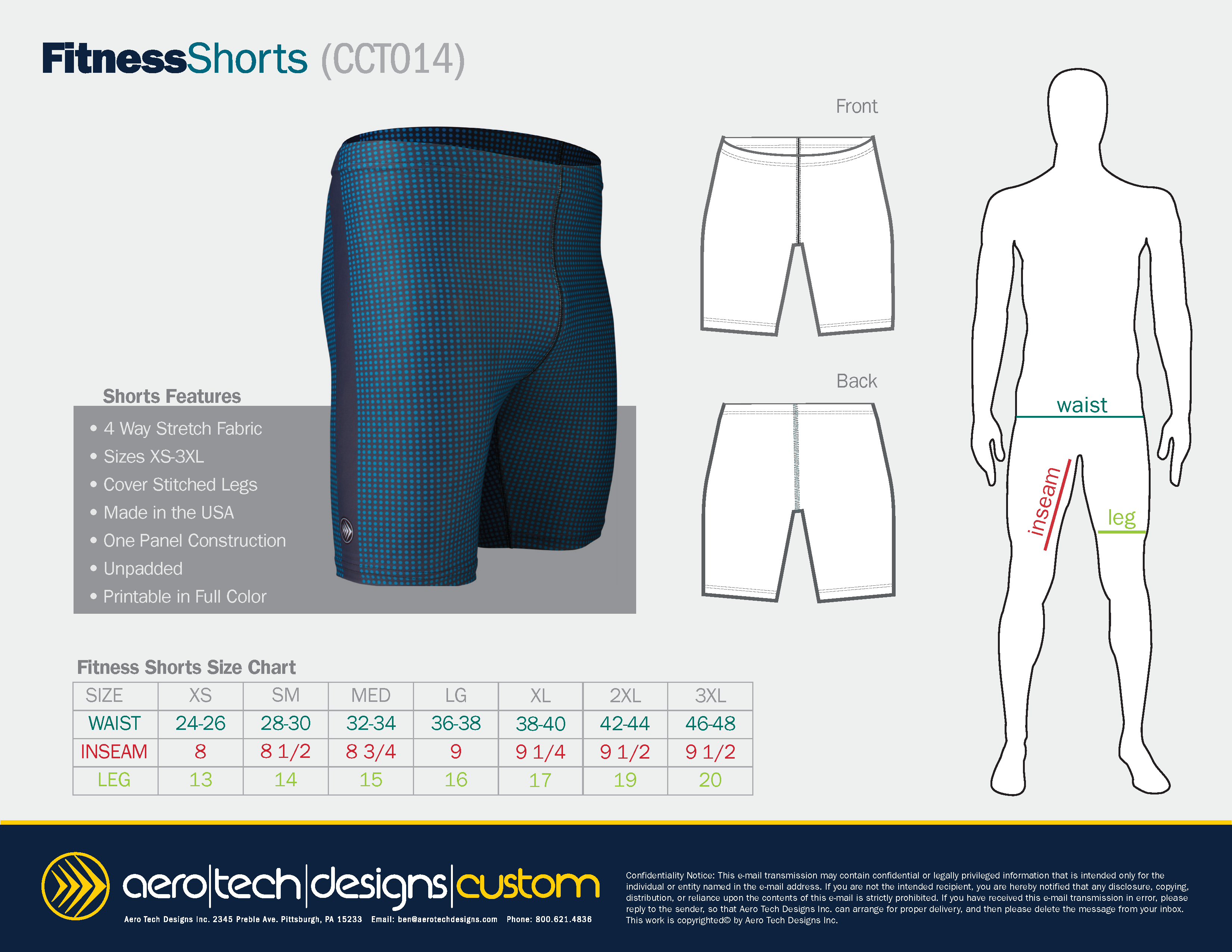 Aero Tech Designs Size Chart