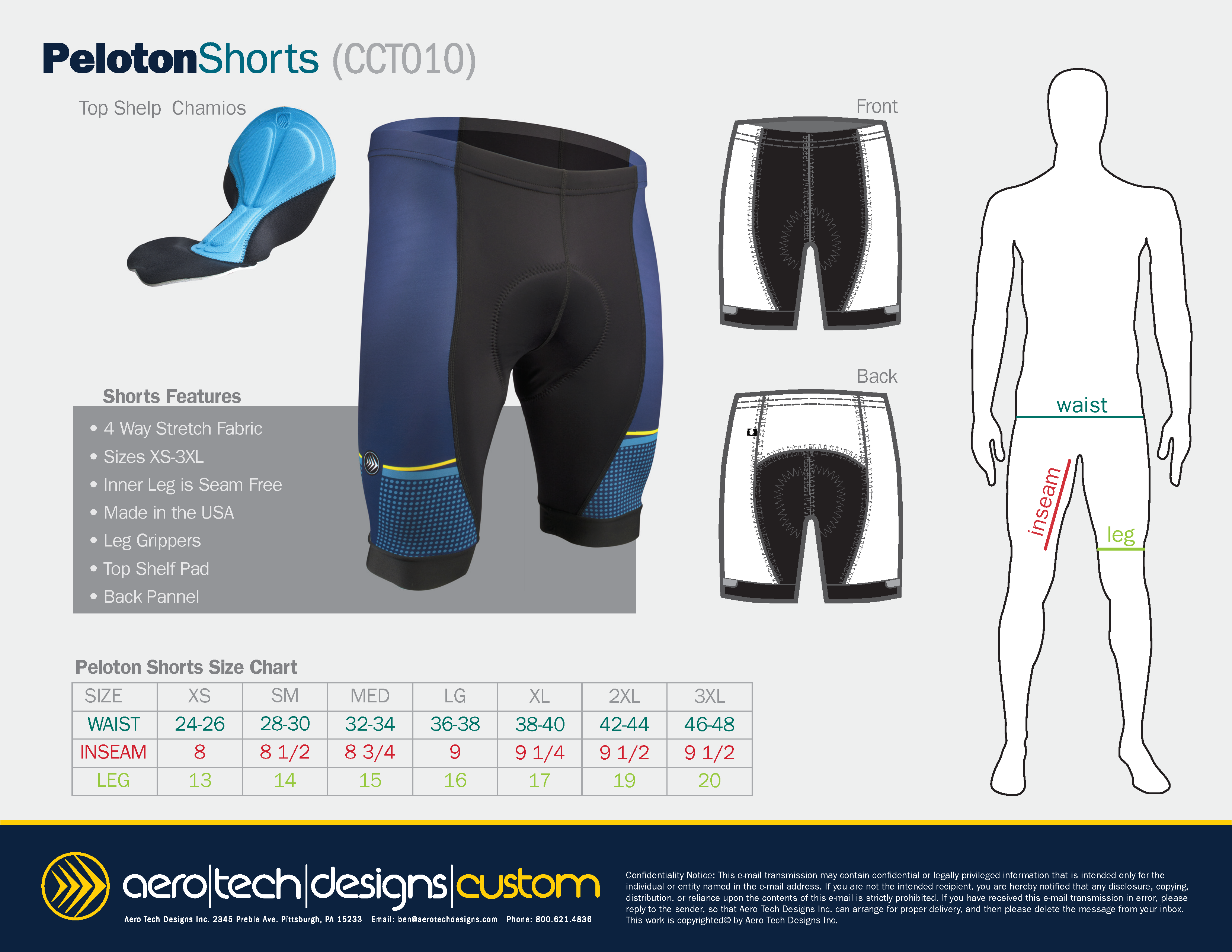 Aero Tech Designs Size Chart