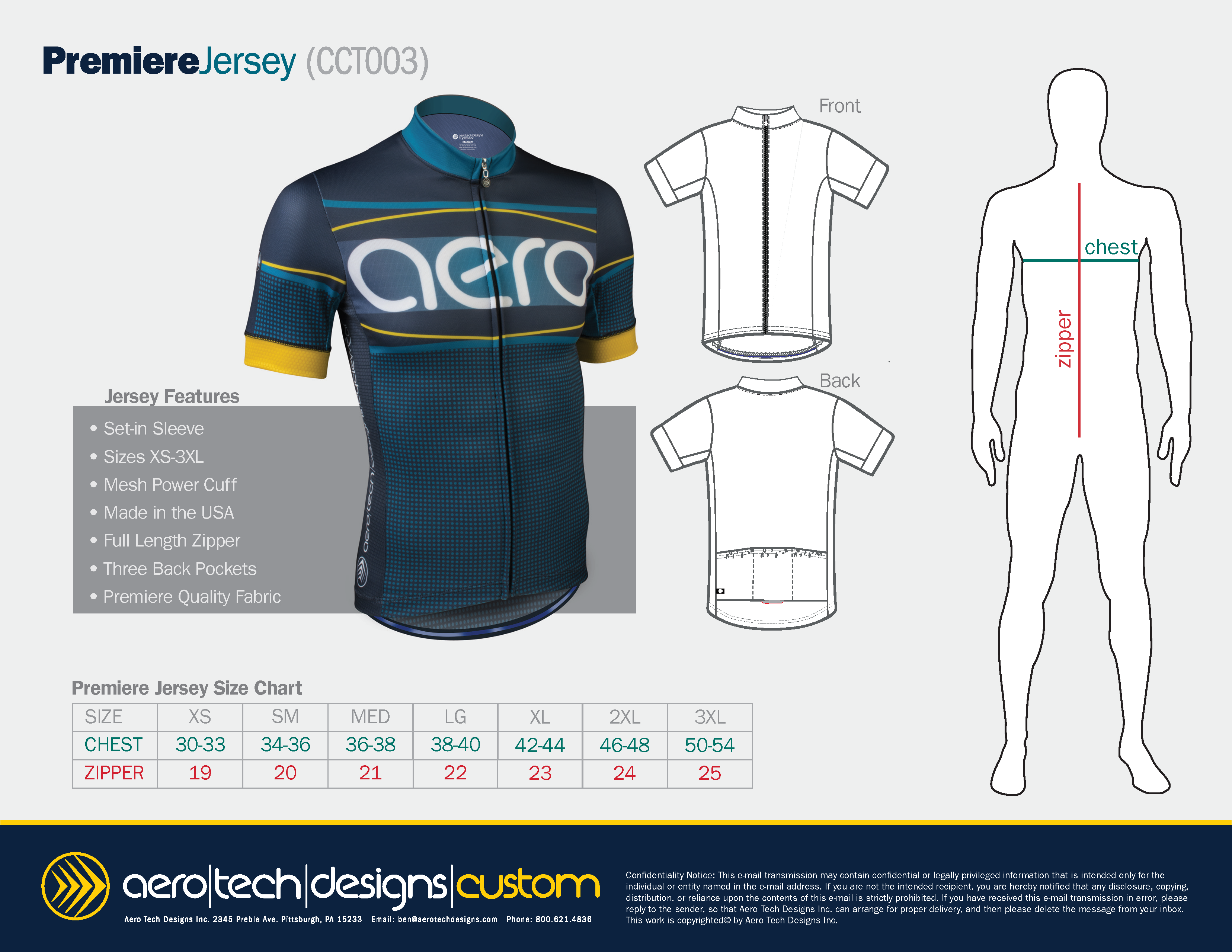 Aero Tech Designs Size Chart