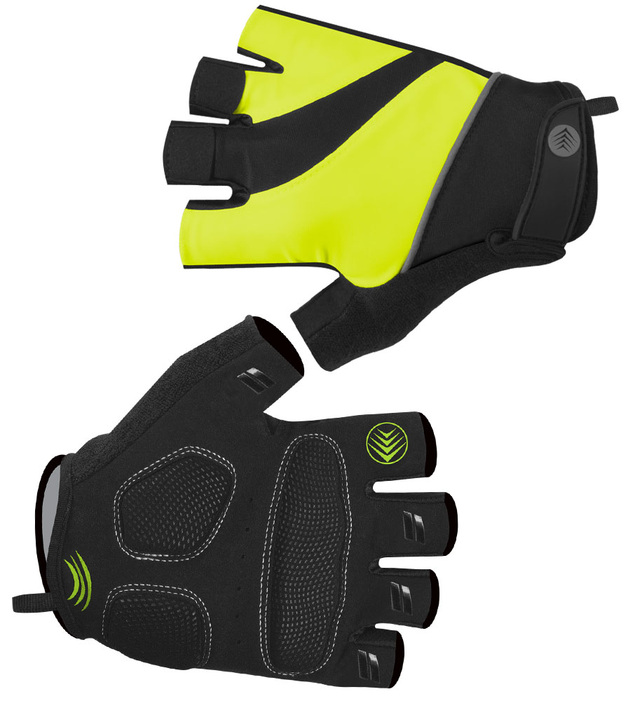 Safety Yellow Tempo Padded Cycling Gloves